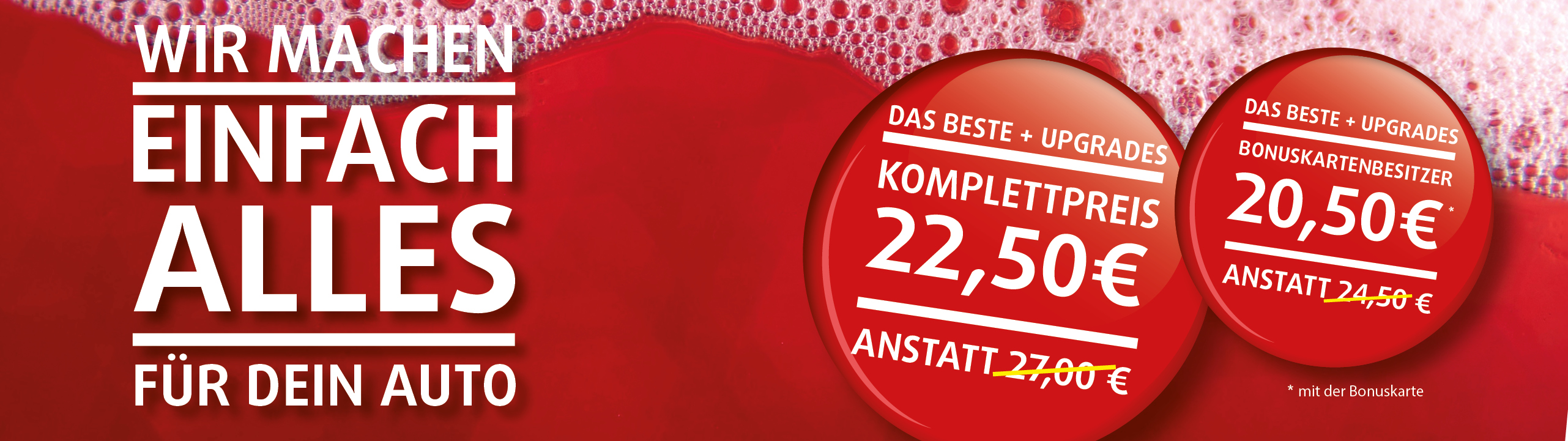 Wir machen einfach alles für dein Auto - Aktionspreis
